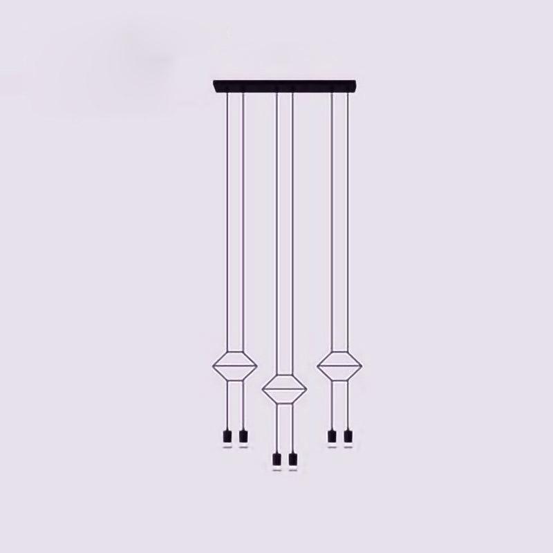 Line Art Pendant Light Dia 33.5″ x H 78.7″ / Dia 85cm x H200cm / Black Pendant light