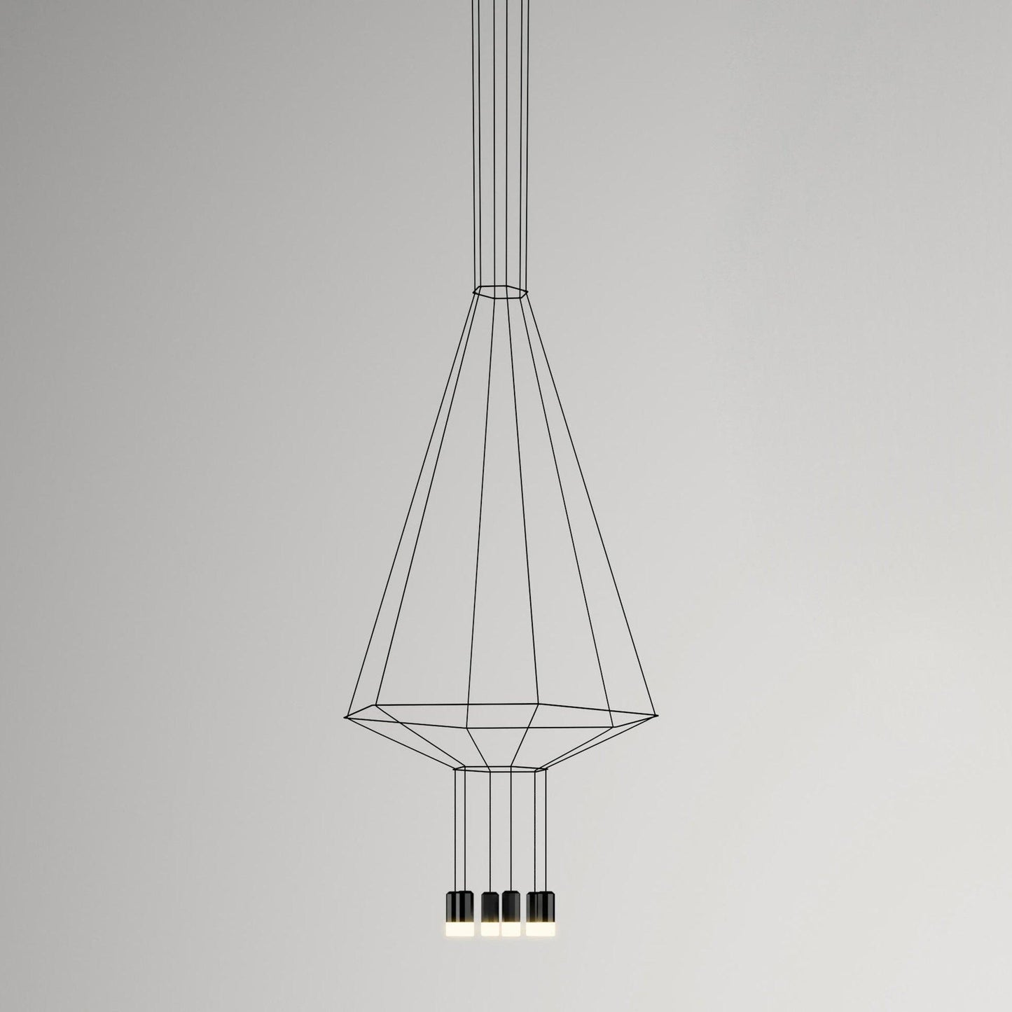 Geometric Lines Pendant Lamp 6 heads Hexagonal ? 21.7″ x H 78.7″ / Dia 55cm x H200cm / Black Chandelier