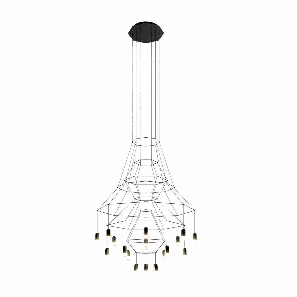 Lines Chandelier 20heads ? 47.2″ x H 78.7″ / Dia 120cm x H 200cm / Black Chandelier
