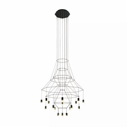 Lines Chandelier 20heads ? 47.2″ x H 78.7″ / Dia 120cm x H 200cm / Black Chandelier