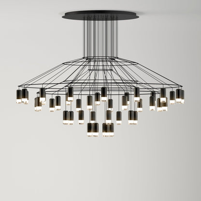 Lines Chandelier 46heads ? 35.4″ x H 43.3″ / Dia 90cm x H 110cm / Black Chandelier