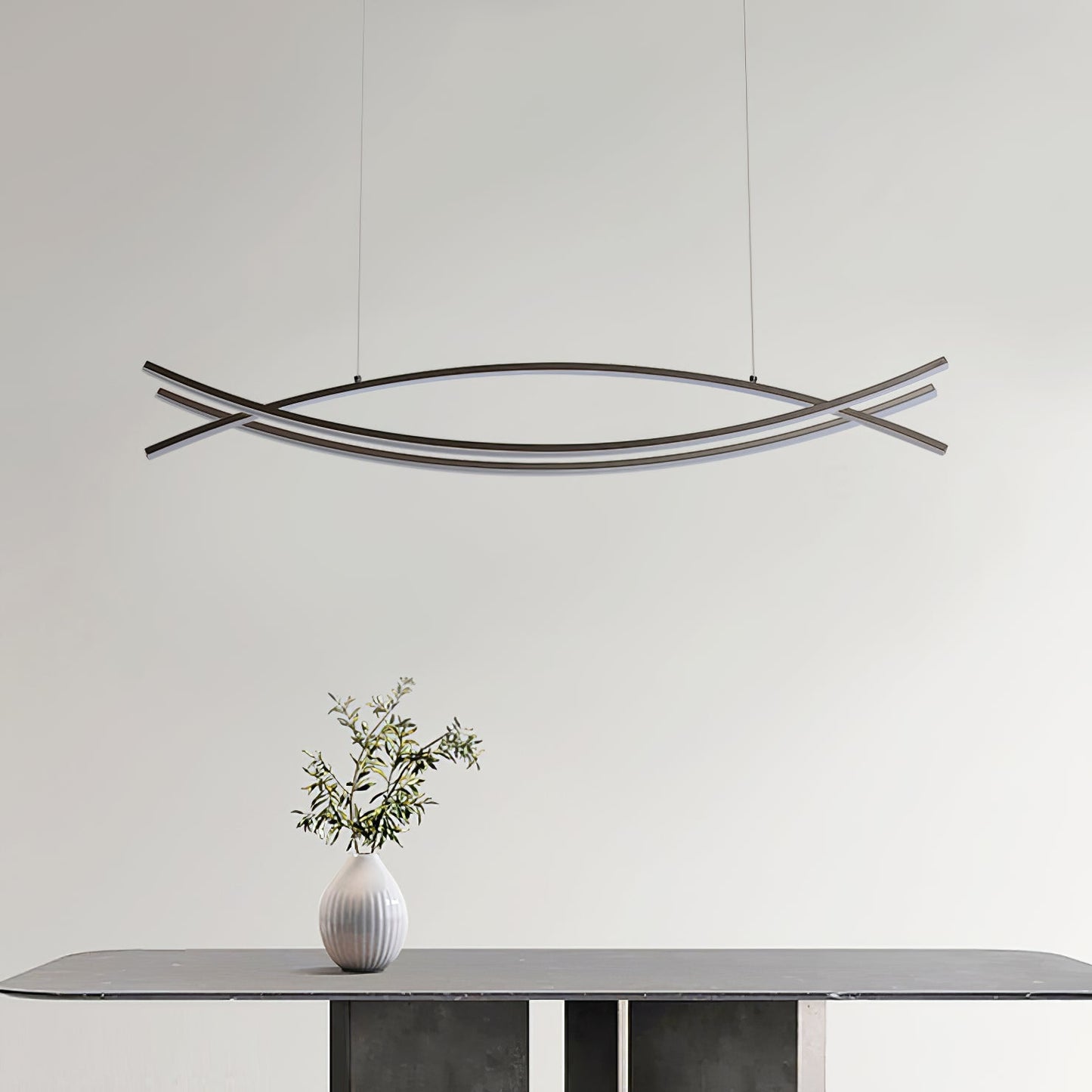 Wishbone LED Chandelier L 47.2″ x H 59″ / L 120cm x H 150cm / Black / Three-Color Changing Light Pendant light