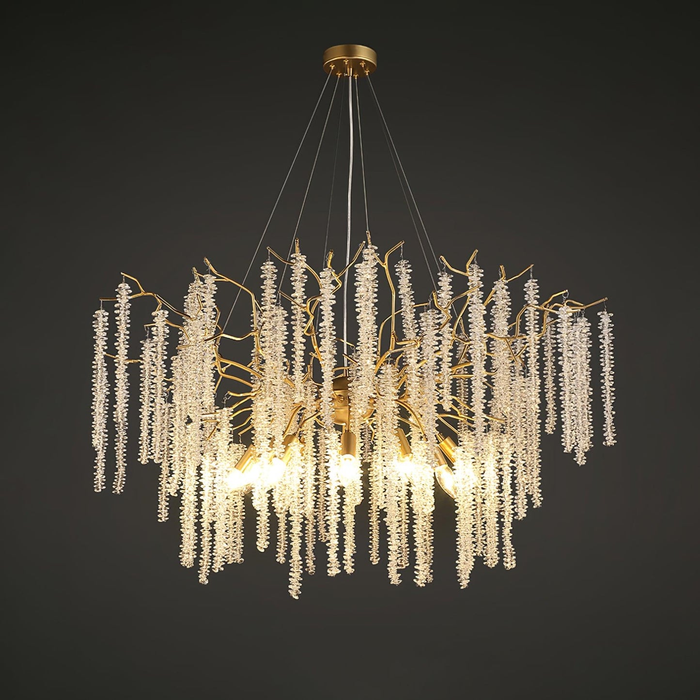 Wisteria Flower Crystal Chandelier Dia 31.5″ x H 19.7″ / Dia 80cm x H 50cm / Gold & Clear crystal Chandelier