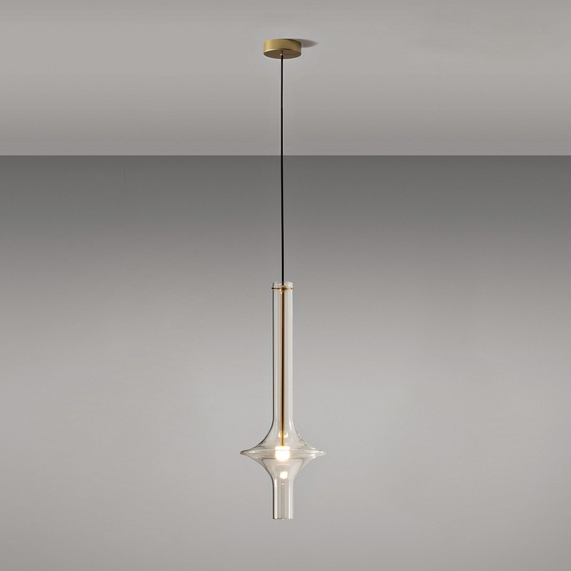 Wonder Suspension Lamp Dia 6.3″ x H 18.1″ / Dia 16cm x H 46cm / Gold / Clear Pendant light
