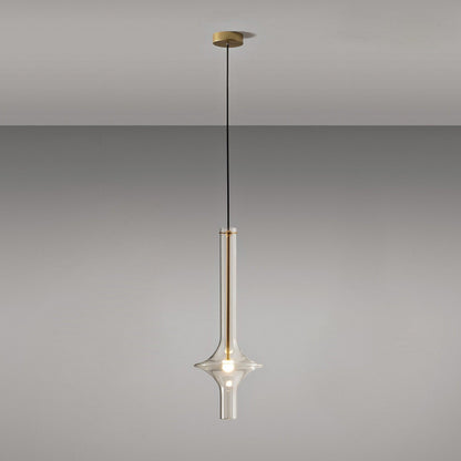 Wonder Suspension Lamp Dia 6.3″ x H 18.1″ / Dia 16cm x H 46cm / Gold / Clear Pendant light