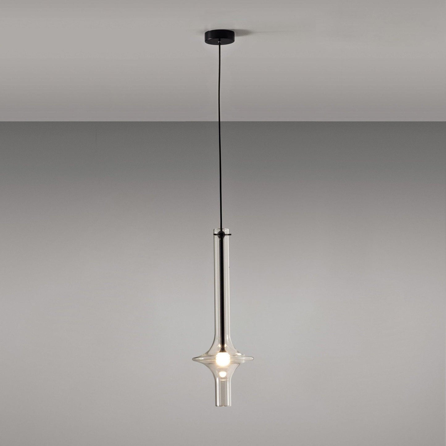 Wonder Suspension Lamp Dia 6.3″ x H 18.1″ / Dia 16cm x H 46cm / Black / Clear Pendant light