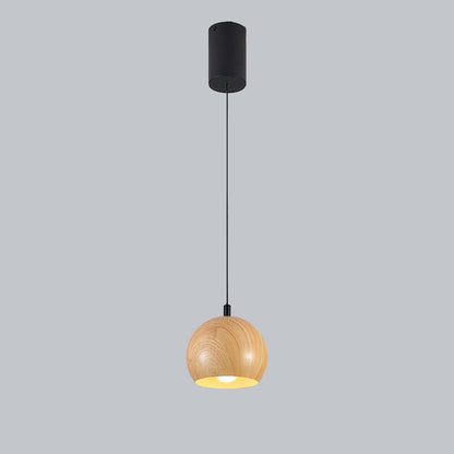 Wood Grain Pendant Lamp Model B ? 5.9″ x H 5.1″ / Dia 15cm x H 13cm / Wood color / Warm Light Pendant light