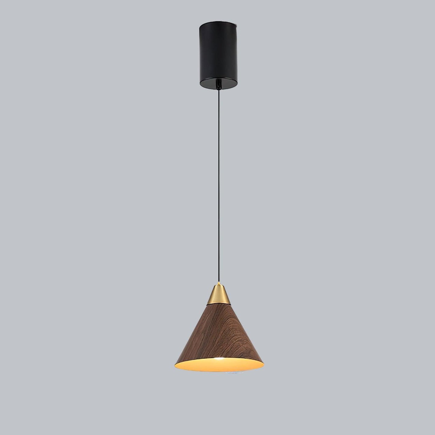 Wood Grain Pendant Lamp Model A ? 7.1″ x H 5.5″ / Dia 18cm x H 14cm / Walnut color / Warm Light Pendant light