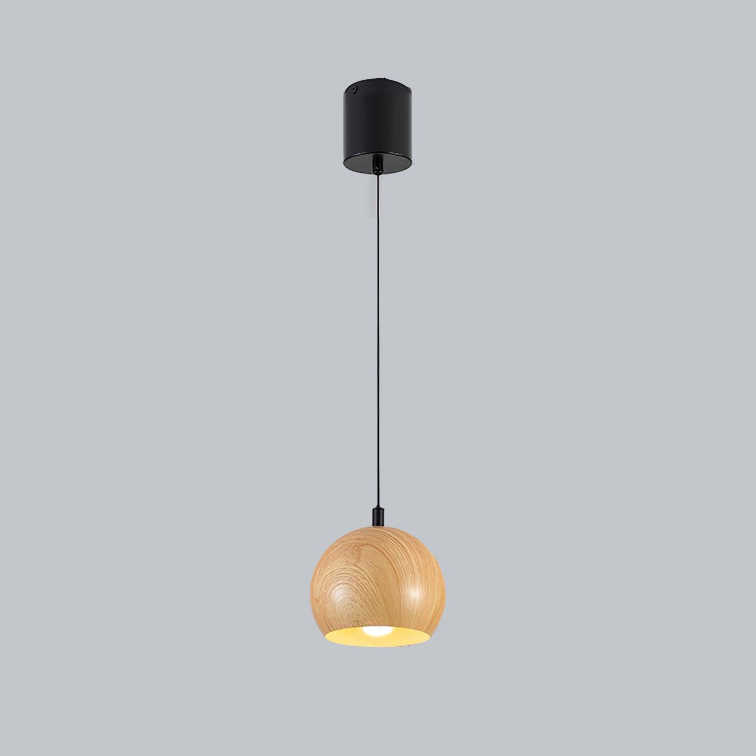 Timeless Grain Pendant Lamp Model A Dia 7.1″ x H 5.5″ / Dia 18cm x H 14cm / Wood Grain Hydrographics / Warm Light 1001