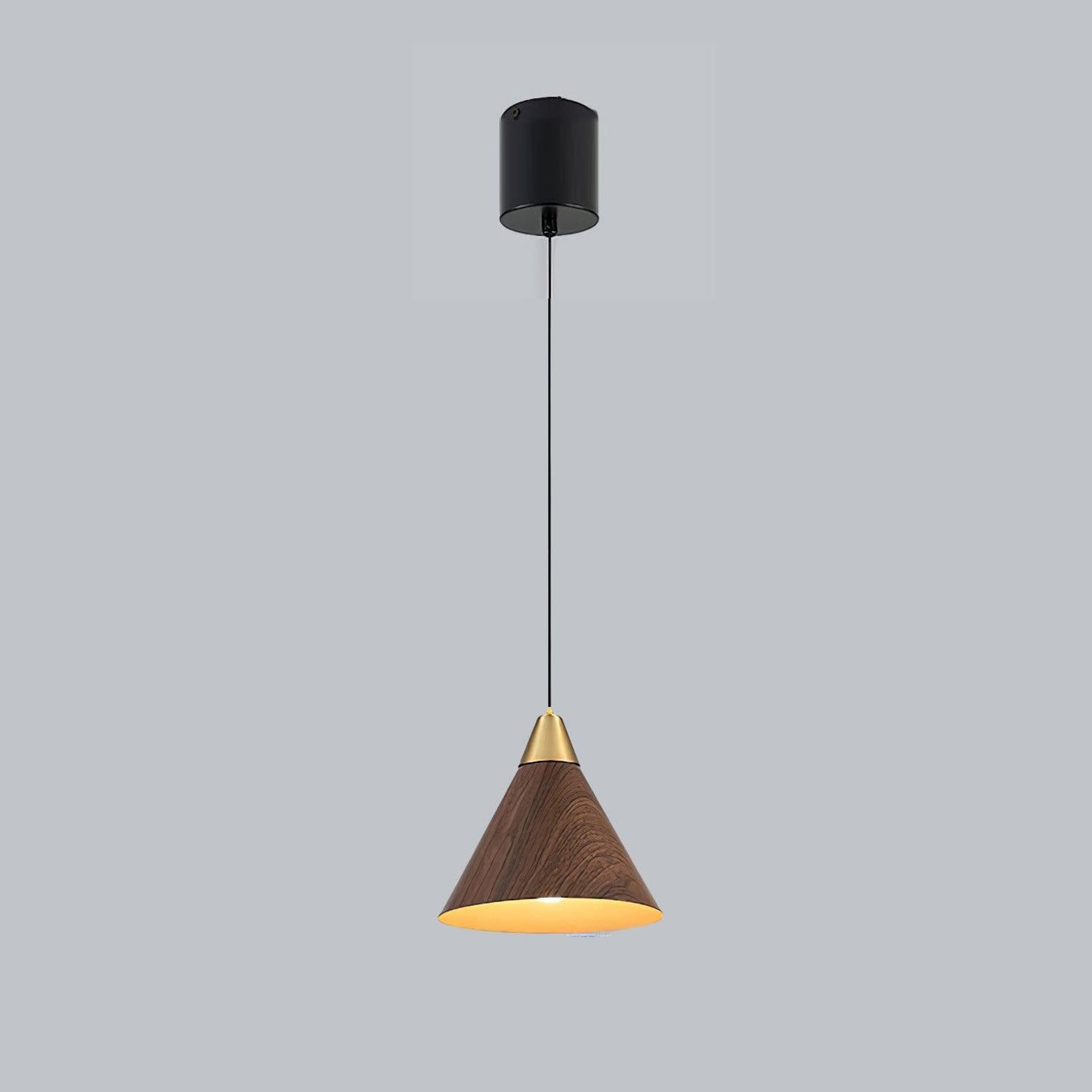 Timeless Grain Pendant Lamp Model B Dia 5.9″ x H 5.1″ / Dia 15cm x H 13cm / Walnut Grain Hydrographics / Warm Light 1001