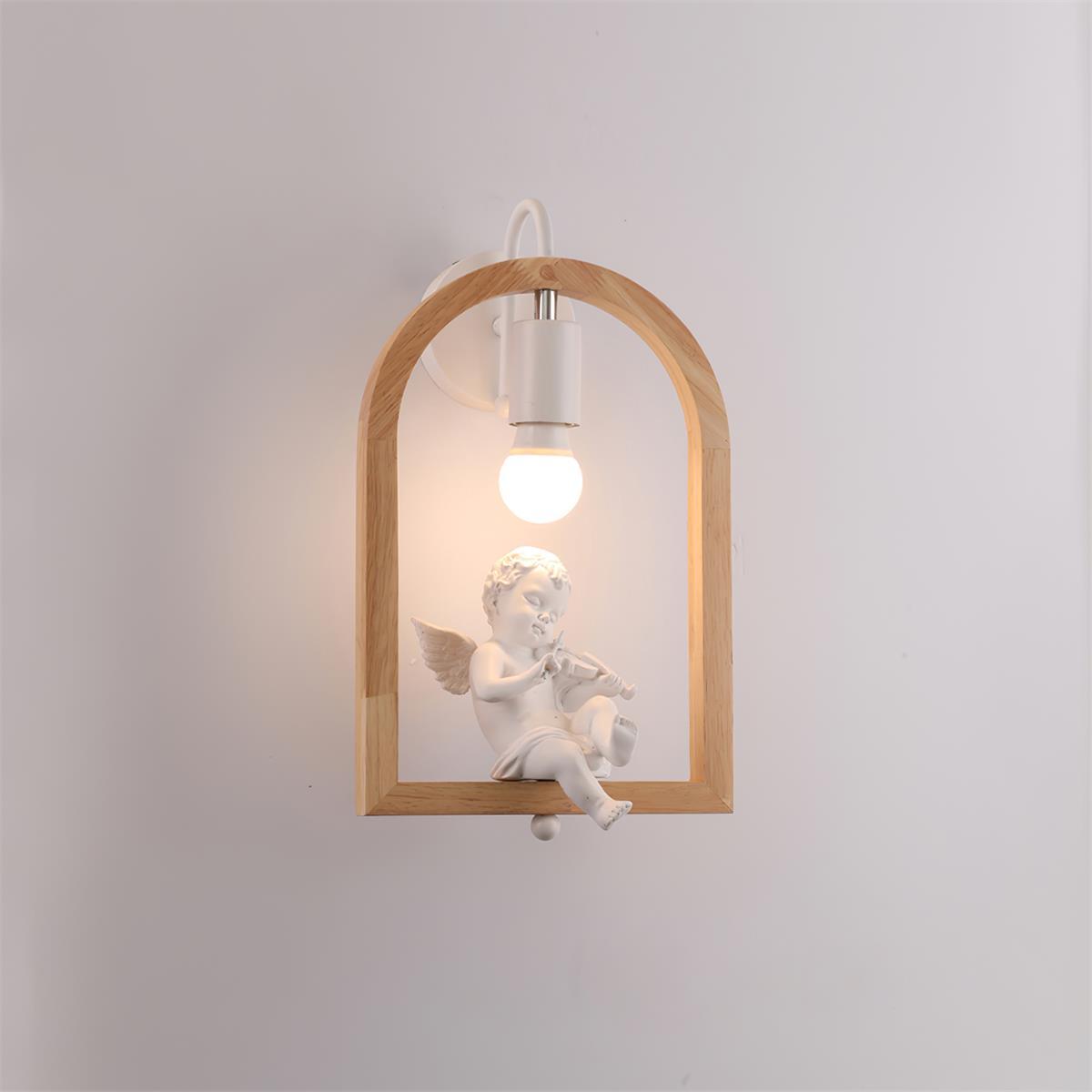 Wood Bird Resin Wall Light Model B ? 9.1″ x H 13.2″ / Dia 23cm x H 33.5cm / Wooden Wall lamp