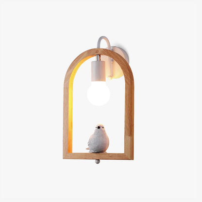 Wood Bird Resin Wall Light Wall lamp