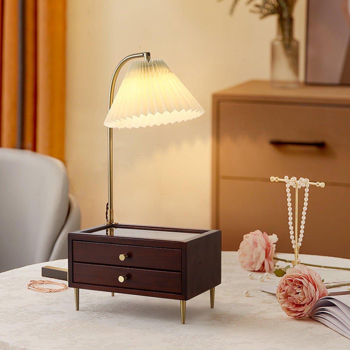 Wood Drawer Table Lamp Table lamp