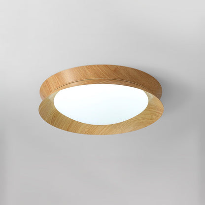 Double Half Round Ceiling Light Dia 15.7″ x H 3.1″ / Dia 40cm x H 8cm / Nature wood grain / Cool Light Ceiling lamp