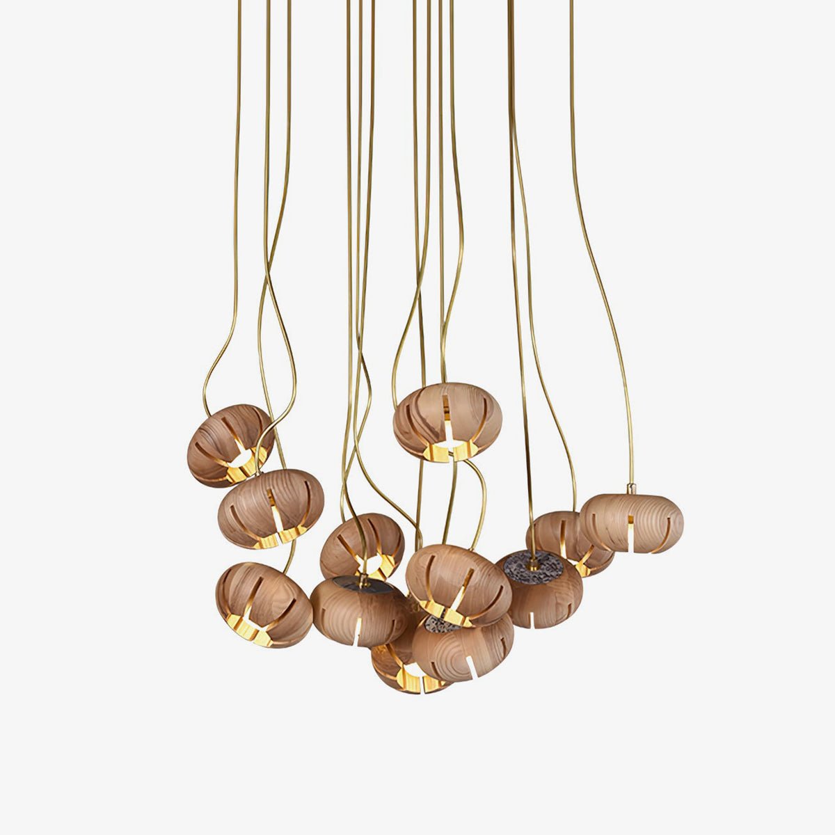 Wood Pumpkin Cluster Chandelier Chandelier