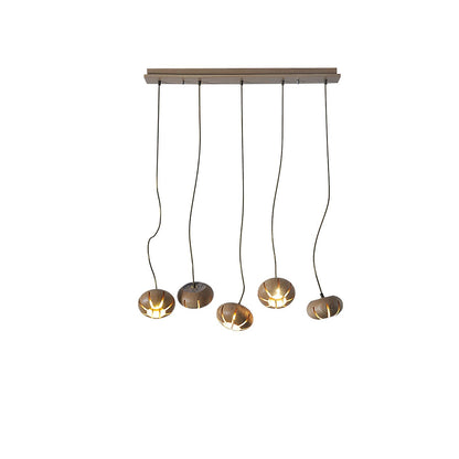 Wood Pumpkin Cluster Chandelier 5 heads L 27.6″ x W 5.1″ x H 37.4″ / Wood Color Chandelier