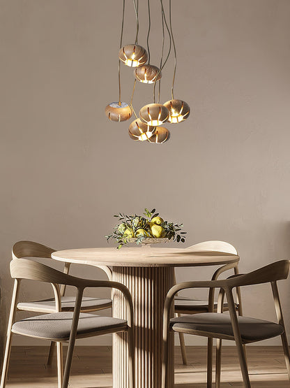 Wood Pumpkin Cluster Chandelier Chandelier