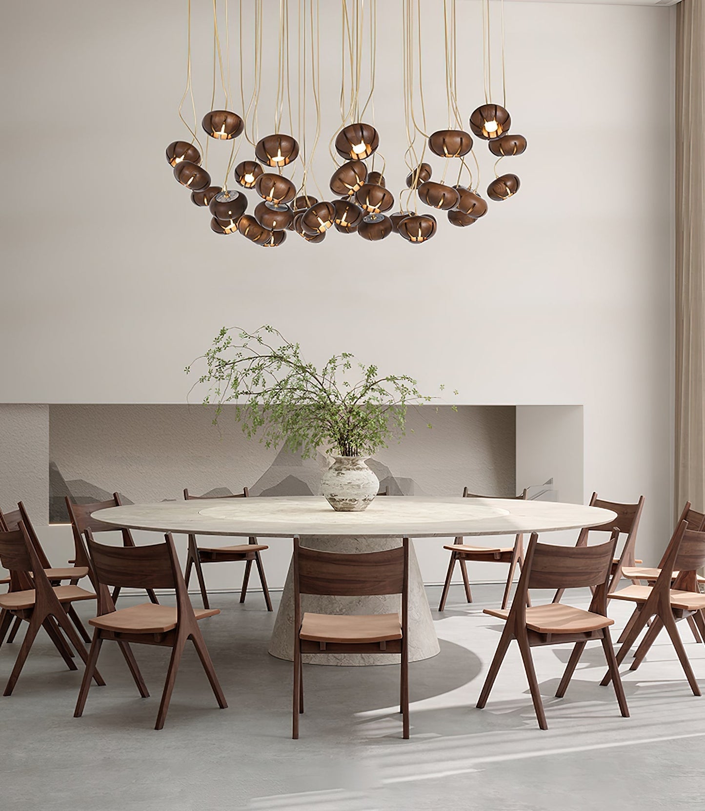 Wood Pumpkin Cluster Chandelier Chandelier