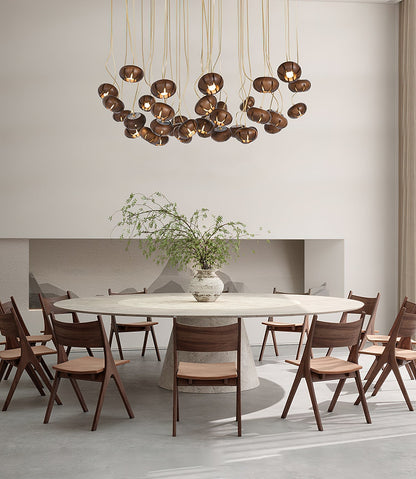 Wood Pumpkin Cluster Chandelier Chandelier