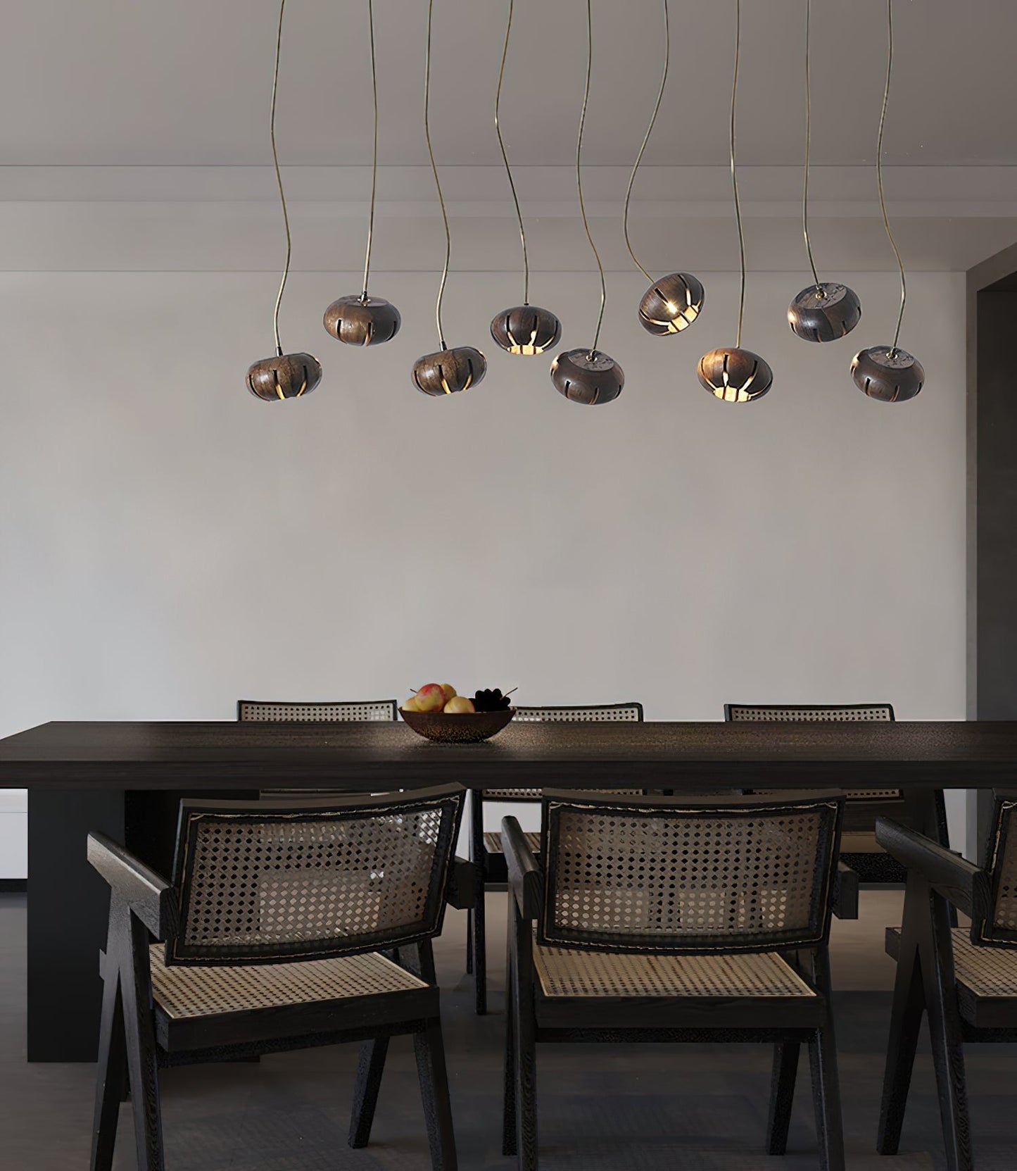 Wood Pumpkin Cluster Chandelier Chandelier