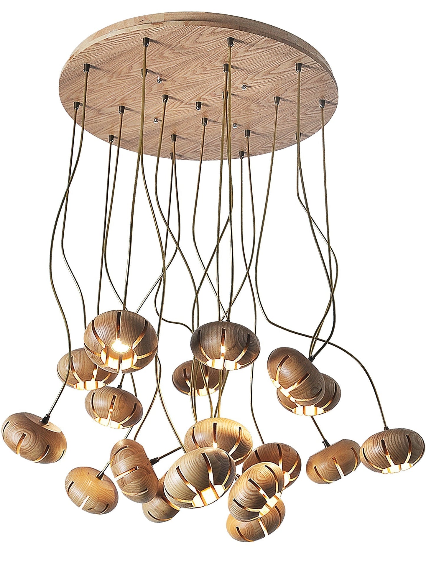 Wood Pumpkin Cluster Chandelier Chandelier
