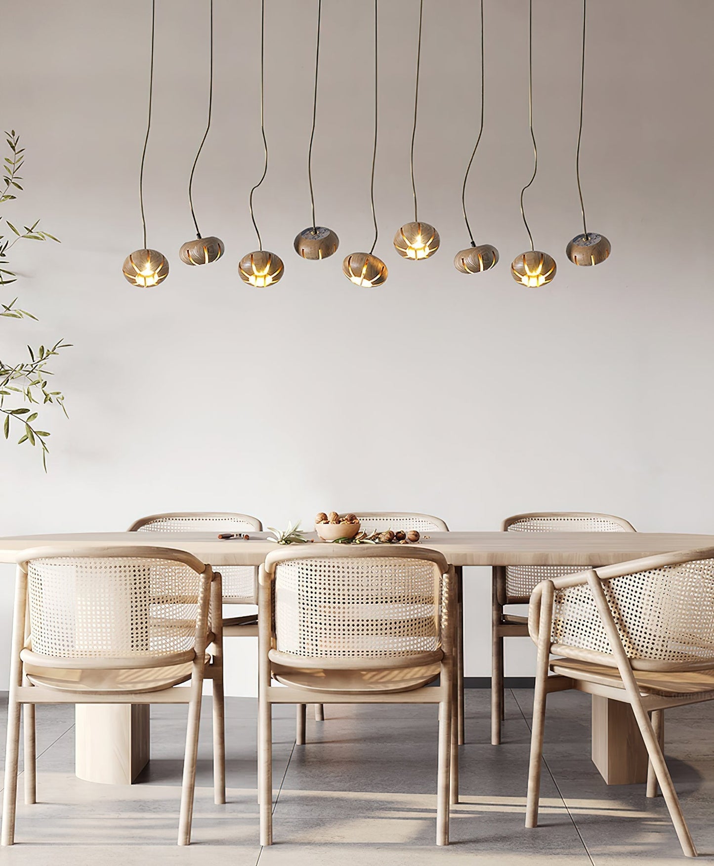 Wood Pumpkin Cluster Chandelier Chandelier