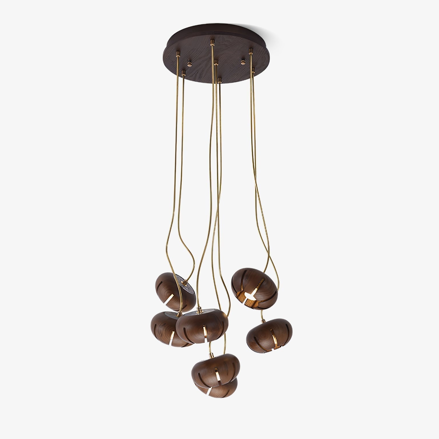 Wood Pumpkin Cluster Chandelier Chandelier