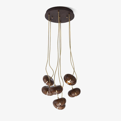 Wood Pumpkin Cluster Chandelier Chandelier