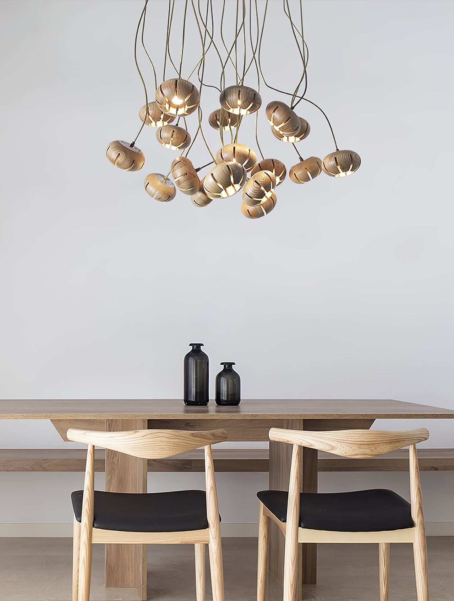 Wood Pumpkin Cluster Chandelier Chandelier