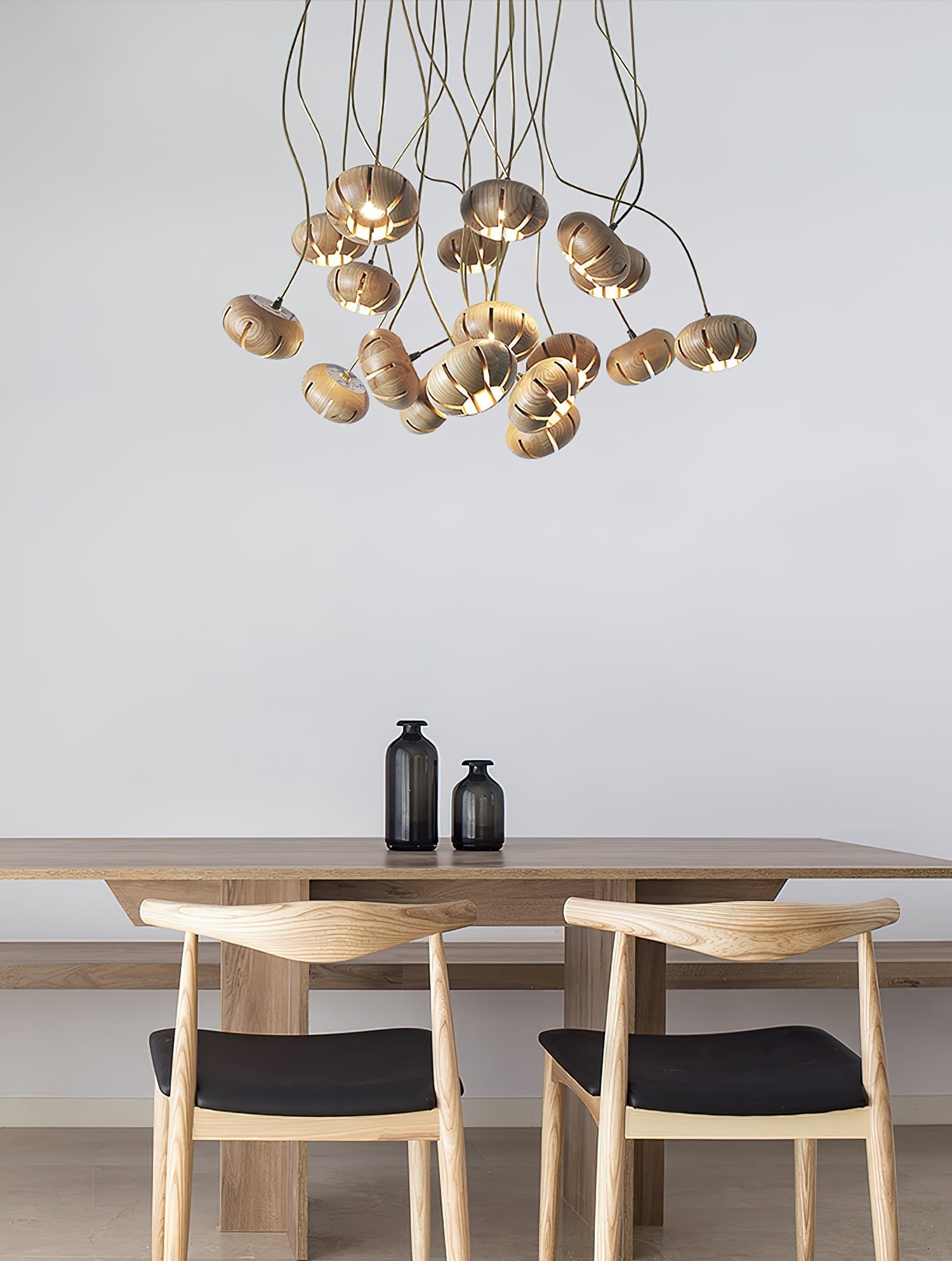 Wood Pumpkin Cluster Chandelier Chandelier