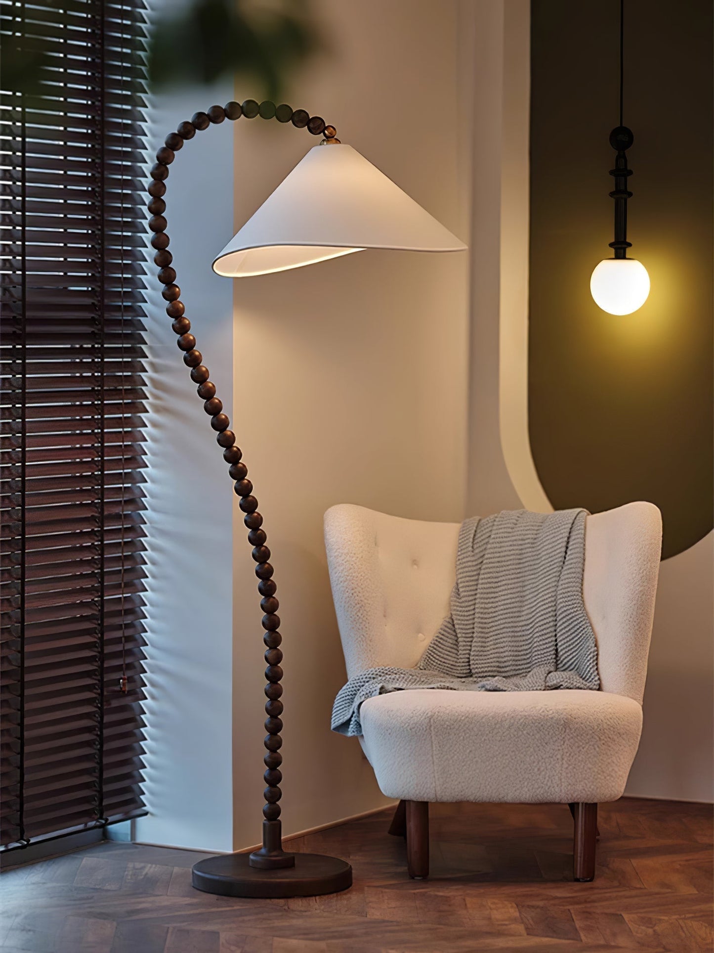 Wooden Bead Floor Lamp Floor lamp