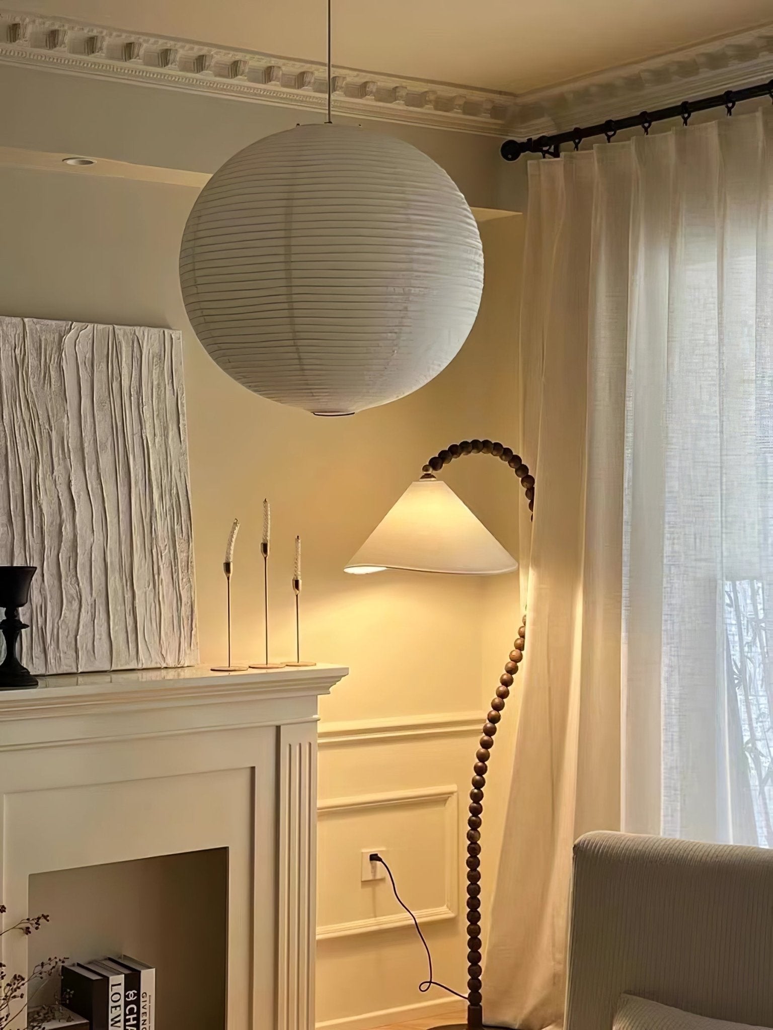 Wooden Bead Floor Lamp Floor lamp
