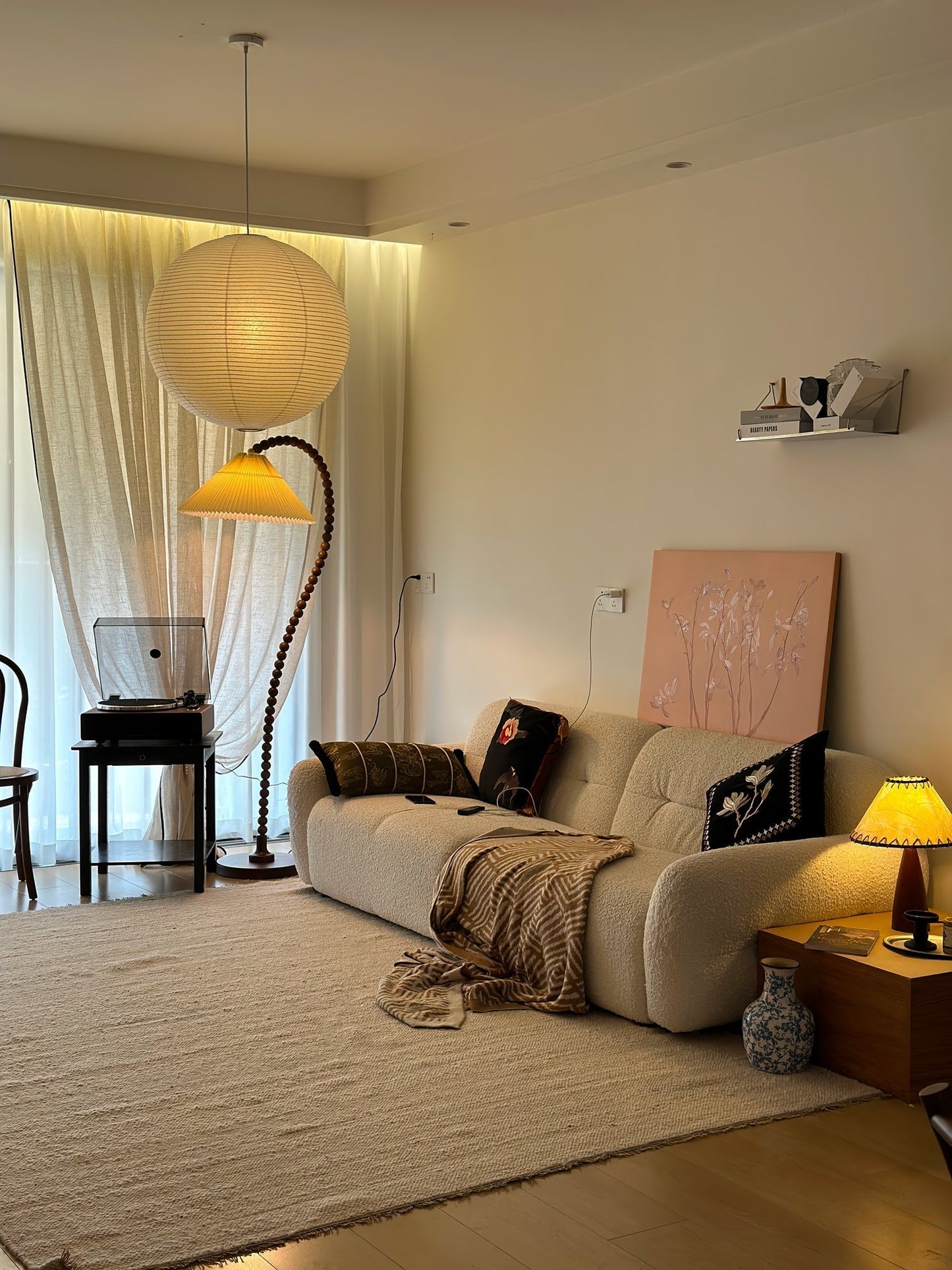 Wooden Bead Floor Lamp Floor lamp