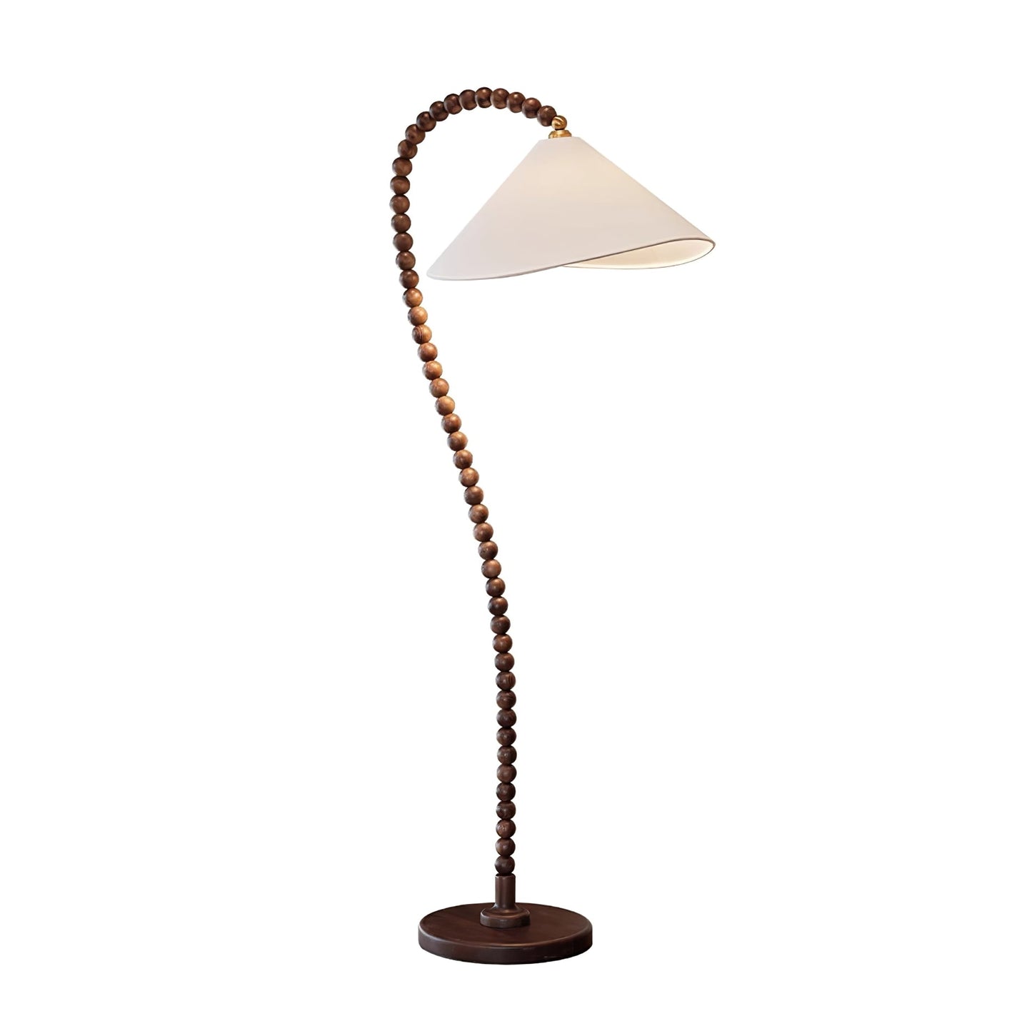 Wooden Bead Floor Lamp Model A Dia 21.7″ x H 66.9″ / Walnut Color / US Plug Floor lamp