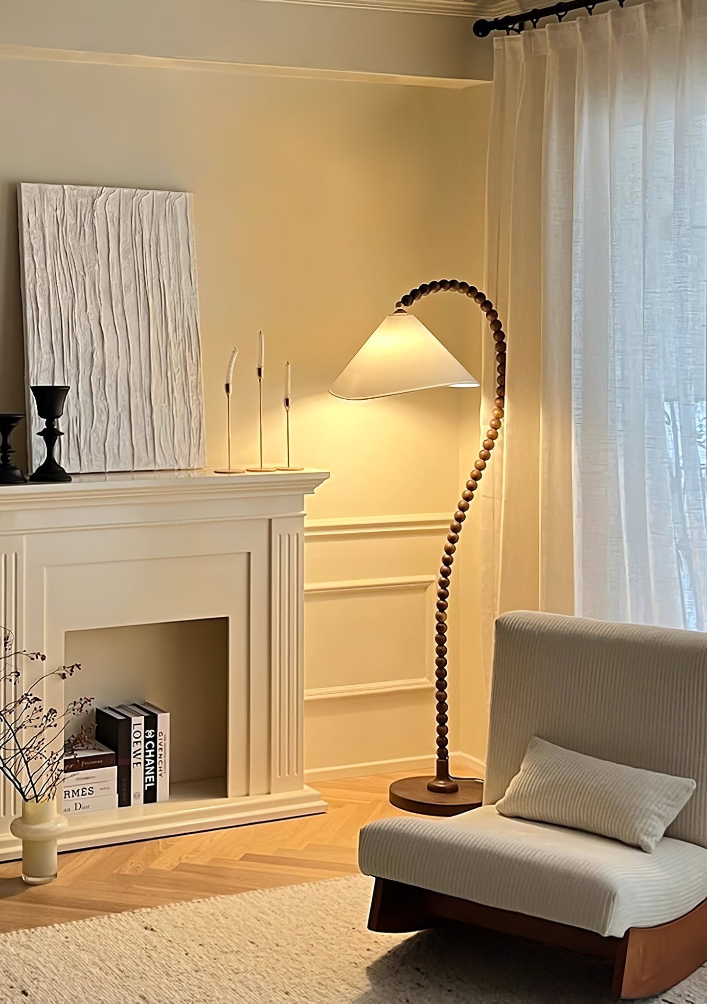 Wooden Bead Floor Lamp Floor lamp