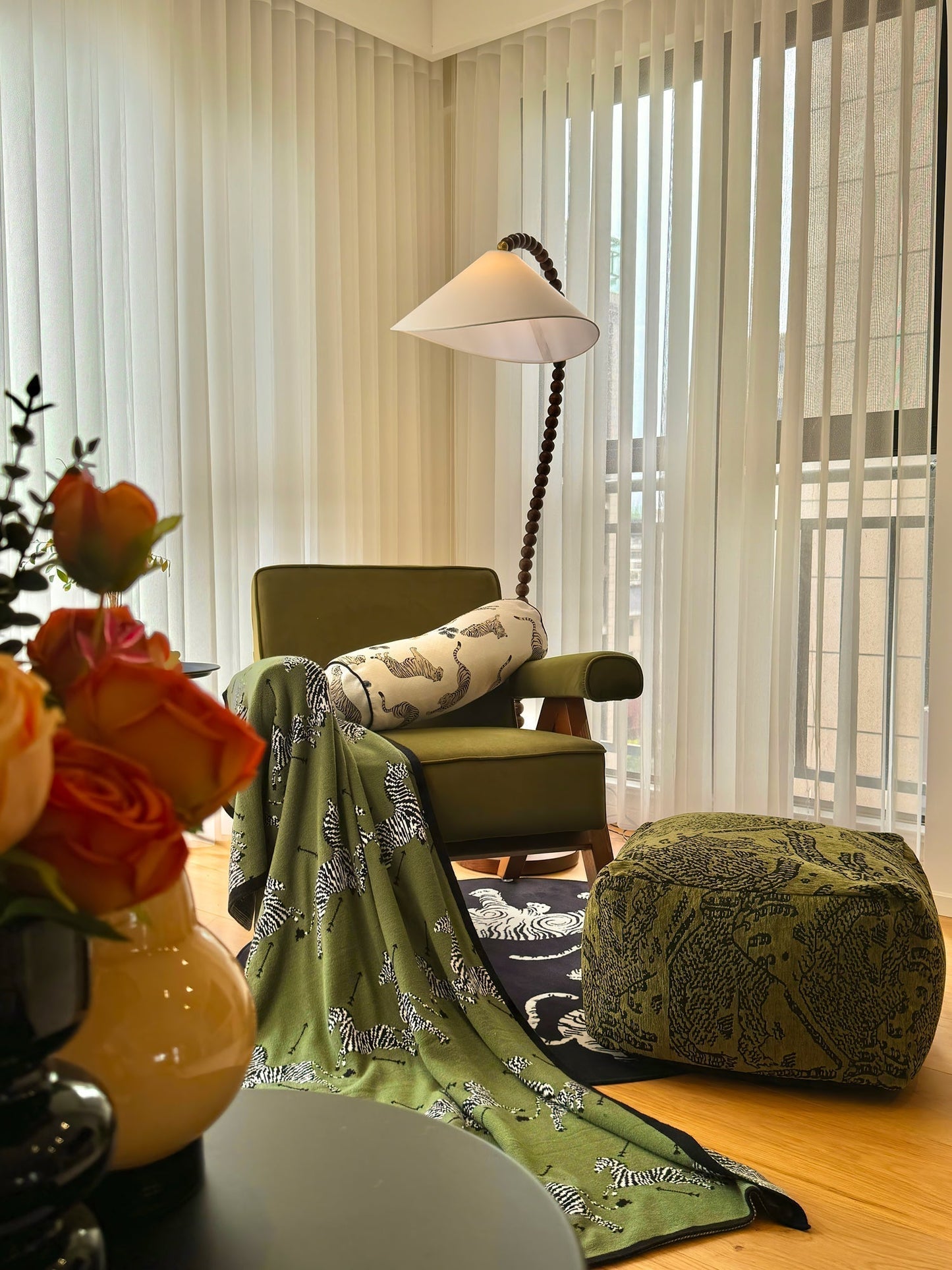 Wooden Bead Floor Lamp Floor lamp
