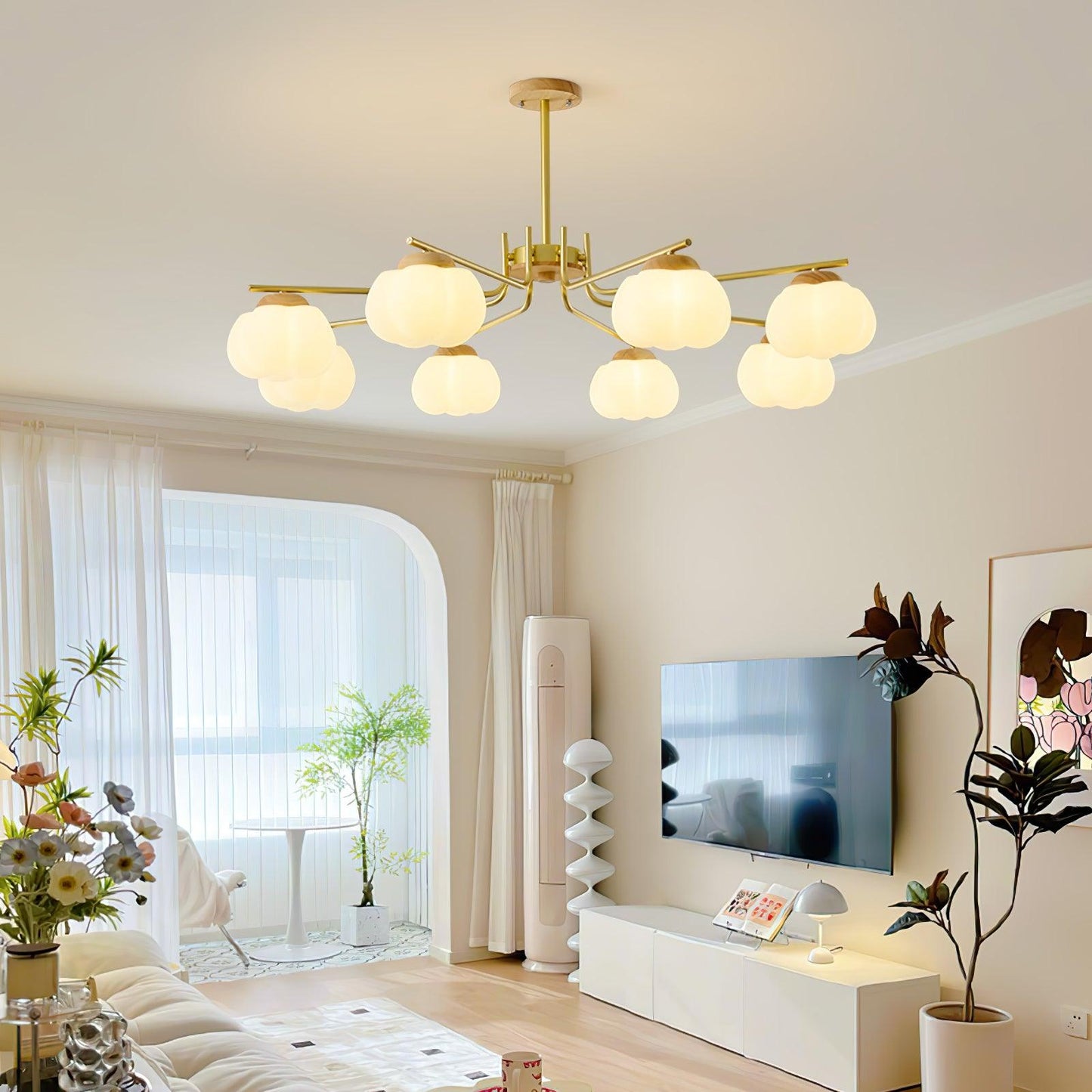 Plastic Cotton Balls Chandelier Chandelier