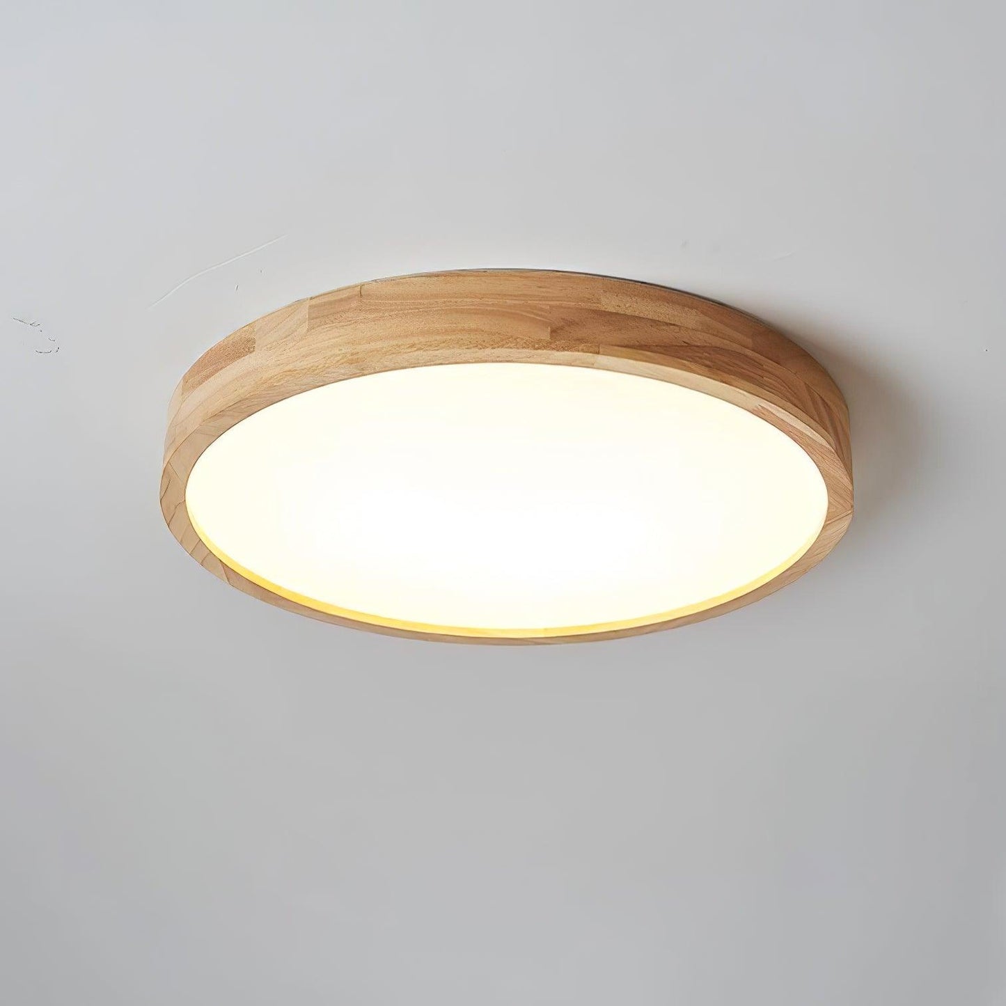 Wooden Geometric Ceiling Light Circle Size: Dia 19.7″ x H 2.7″ / Dia 50cm x H 6cm / Wood color / Cool White Ceiling lamp