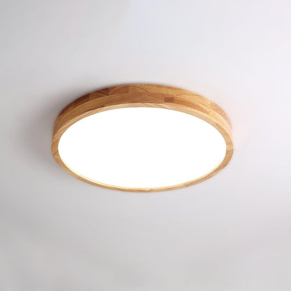 Wooden Geometric Ceiling Light Circle Size: Dia 15.7″ x H 2.7″ / Dia 40cm x H 6cm / Wood color / Warm White Ceiling lamp