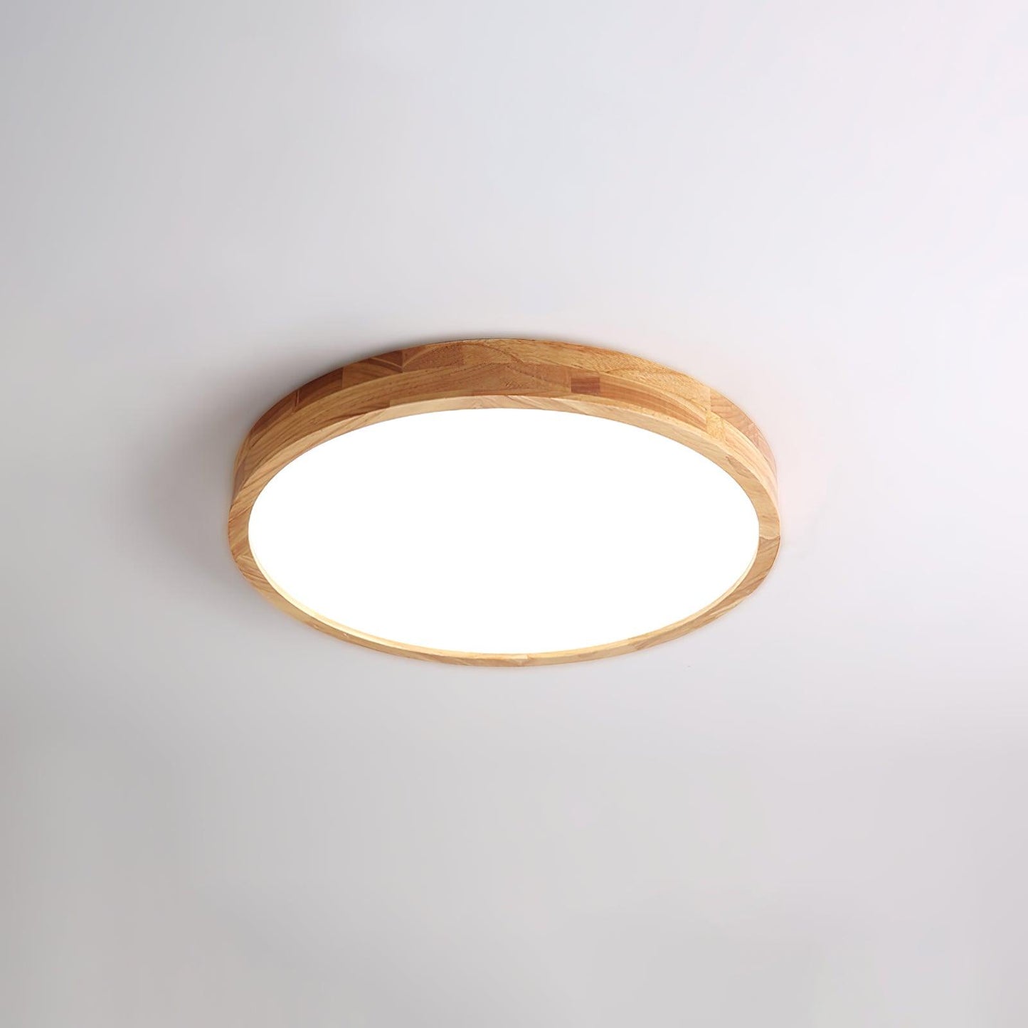 Wooden Geometric Ceiling Light Circle Size: Dia 11.8″ x H 2.7″ / Dia 30cm x H 6cm / Wood color / Warm White Ceiling lamp
