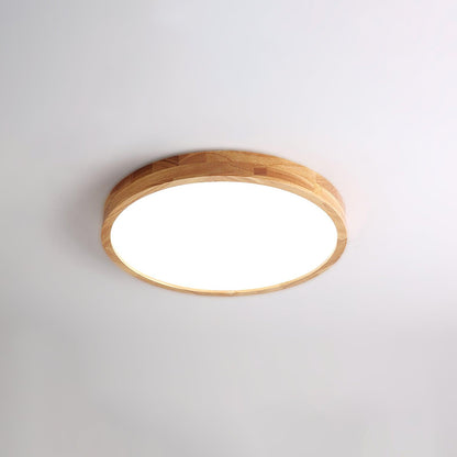 Wooden Geometric Ceiling Light Circle Size: Dia 11.8″ x H 2.7″ / Dia 30cm x H 6cm / Wood color / Warm White Ceiling lamp