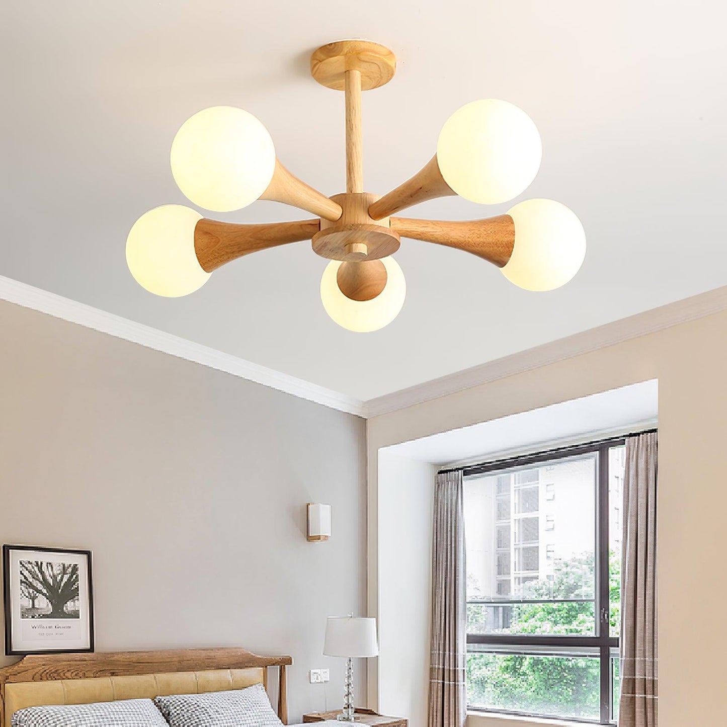 Wooden Nera Chandelier Chandelier