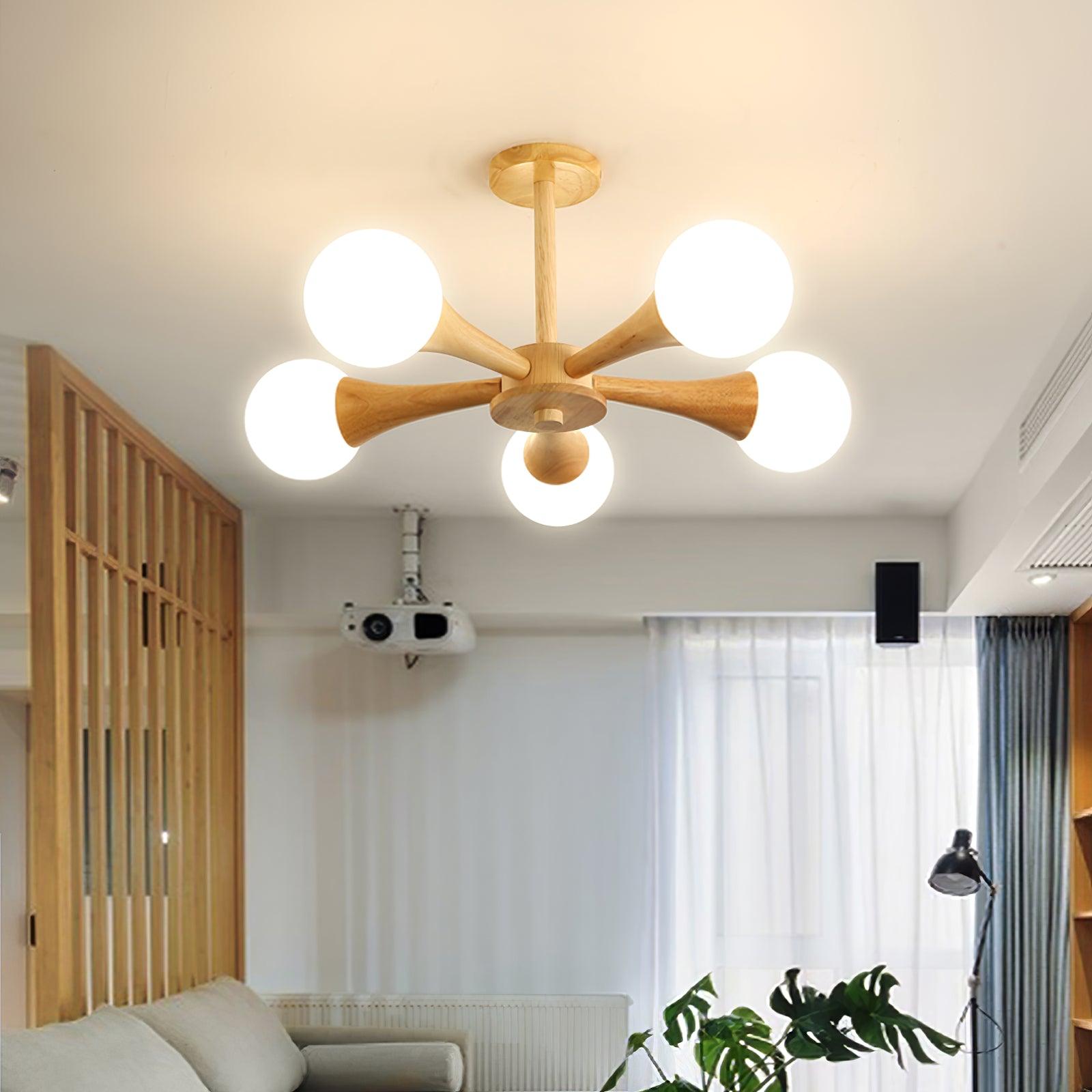 Wooden Nera Chandelier Chandelier