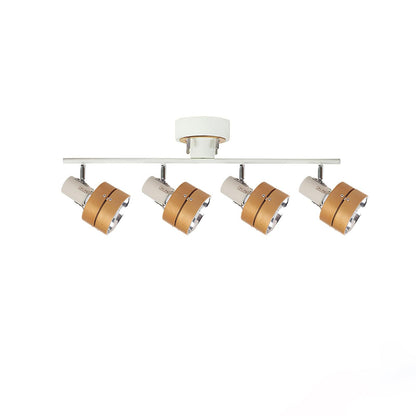 Wooden Adjustable Spot Ceiling Lamp L 31.5″ x H 10.2″ / L 80cm x H 26cm / Oak & White Ceiling lamp