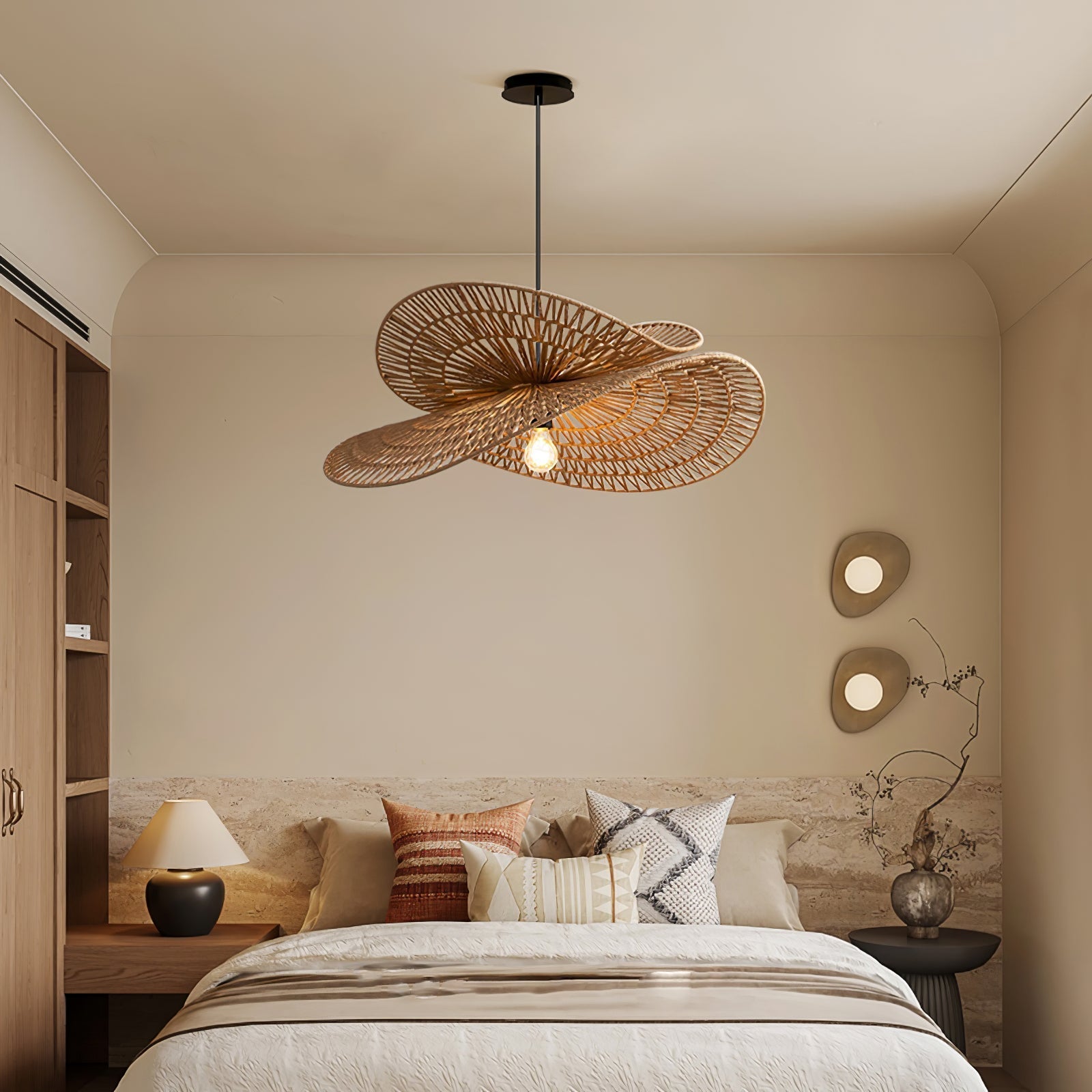 Woven Breeze Pendant Light Dia 19.7″ x H 7.9″ / Natural hemp color 1001 pendant Lamp