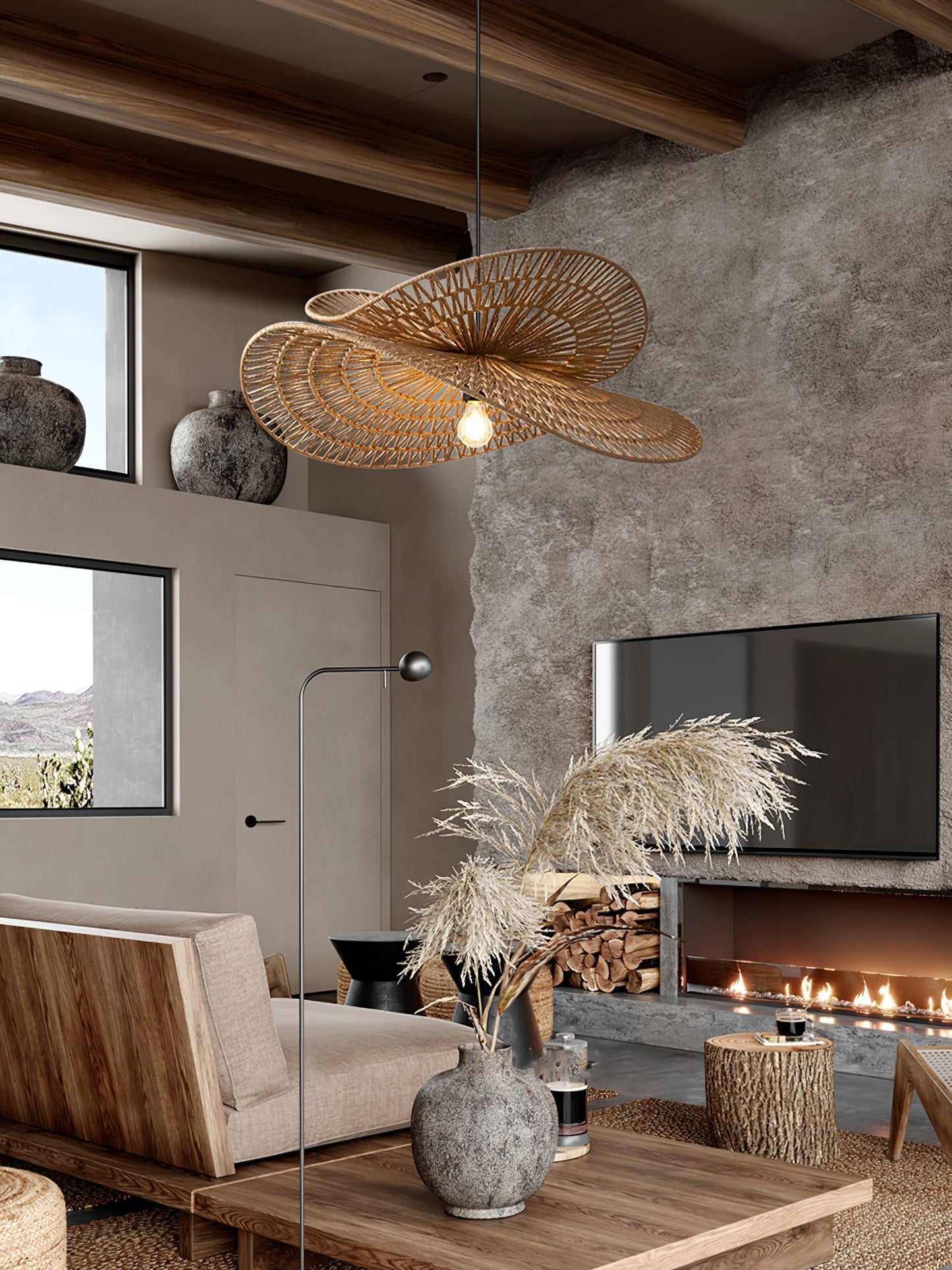 Woven Breeze Pendant Light Dia 19.7″ x H 7.9″ / Natural hemp color 1001 pendant Lamp