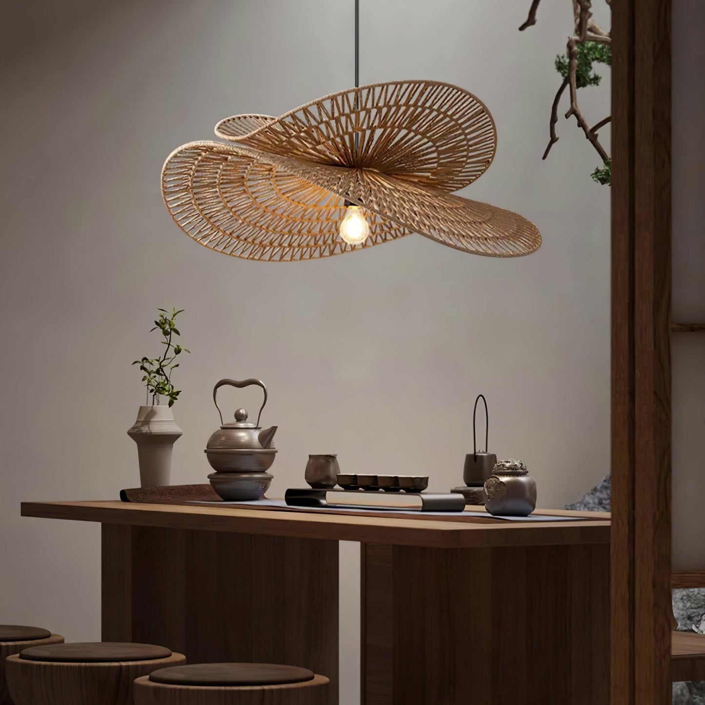 Woven Breeze Pendant Light Dia 19.7″ x H 7.9″ / Natural hemp color 1001 pendant Lamp