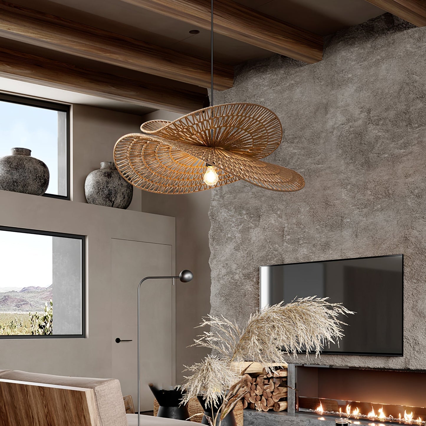 Woven Breeze Pendant Light Dia 19.7″ x H 7.9″ / Natural hemp color 1001 pendant Lamp