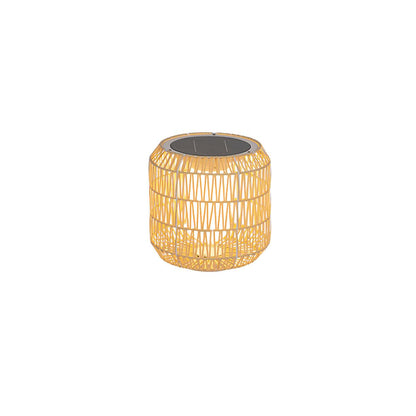 Woven Rattan Outdoor Lamp ? 12.2″ x H 11″ / Dia 31cm x H 28cm / Warm Light / Model B: Solar-Powered Version Outdoor