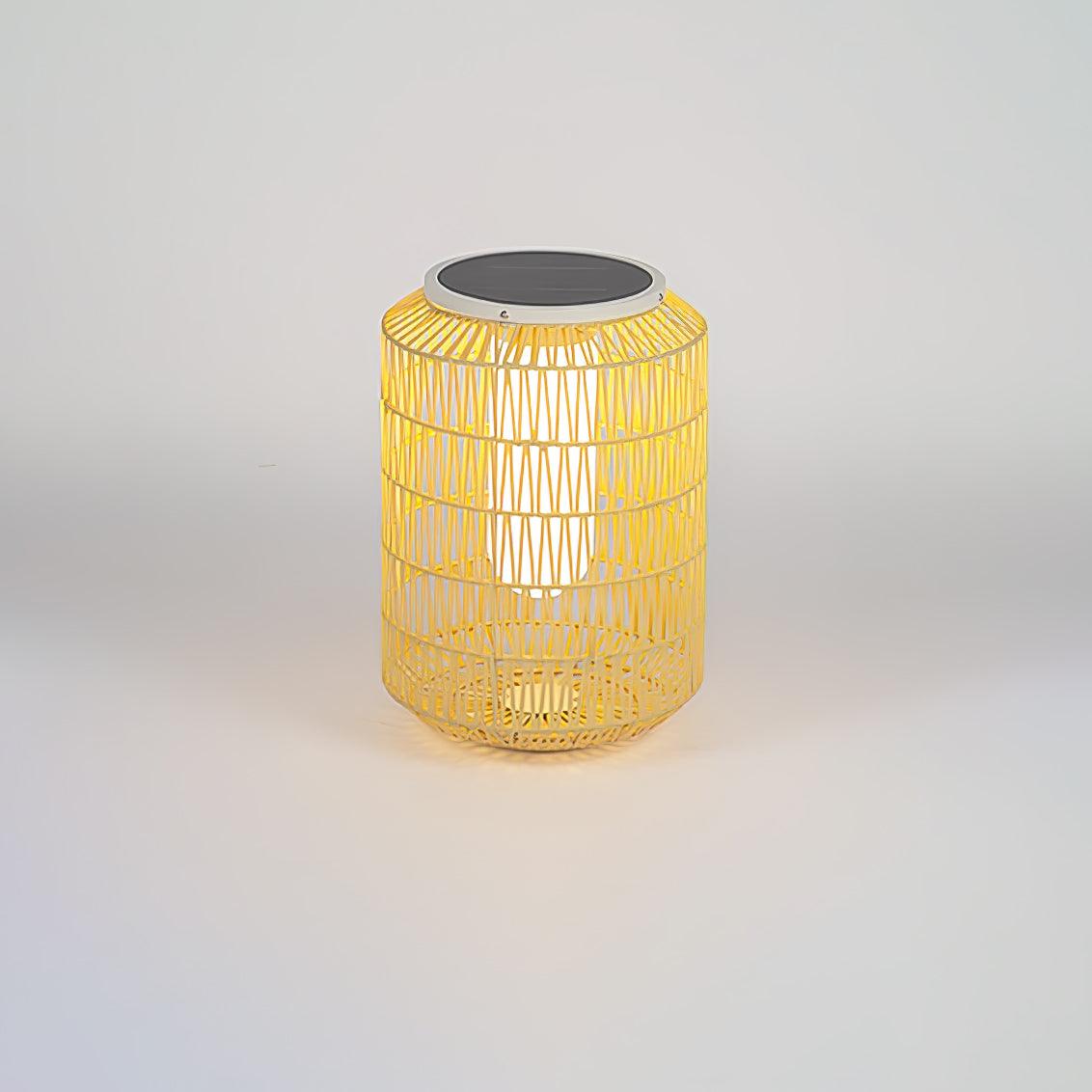 Woven Rattan Outdoor Lamp ? 12.2″ x H 16.1″ / Dia 31cm x H 41cm / Warm Light / Model B: Solar-Powered Version Outdoor